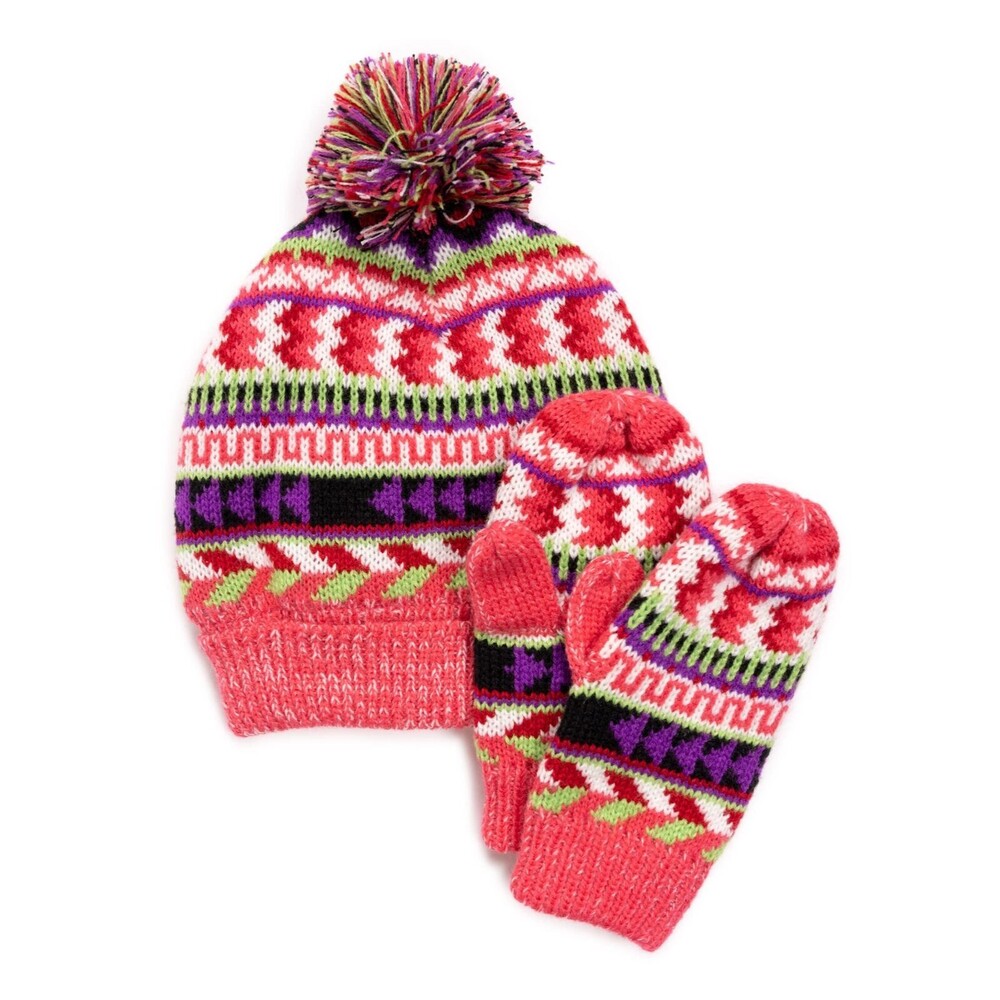 MUK LUKS Unisex Kid's Beanie and Mitten - OSFM